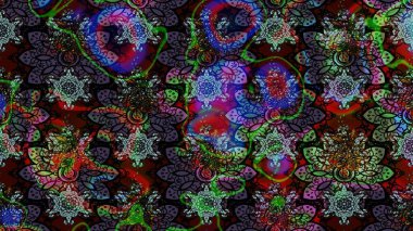 Renkli Bahar Teması eskiz kalıbı. Chichi 'nin kumaş kalıbını çiz. Düz Çiçek Elementleri Tasarımı. Raster illüstrasyonu. Çiçek deseni.