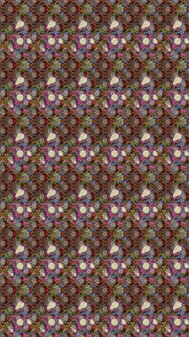 Raster çiçek desenli çiçek deseni, yapraklar, dekoratif elementler, sıçrama, lekeler, el çizimi kontur çizgileri ve Doodle çizim stili, grafik raster çizim çizimi.