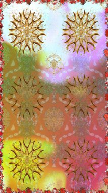 Düz Çiçek Elementleri Tasarımı. Tarafsız ve kahverengi renkli şirin çiçek desenleri. Raster Modaya uygun kumaş deseni. Renkli Bahar Teması Kusursuz Arkaplan.