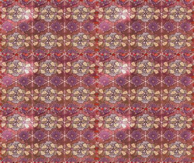 Kabile sanatı boho baskısı, klasik çiçek arkaplanı. Arkaplan dokusu, duvar kağıdı, kahverengi ve pembe renkli çiçek teması. Soyut etnik raster pürüzsüz desen.