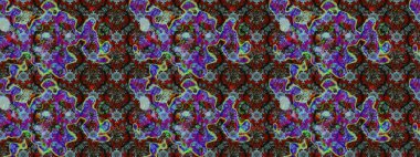 Çizgi çizimi kalıbı. Şirin çiçekler. Raster Moda kumaş deseni.