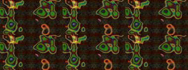 Kahverengi, gri ve yeşil renkli çiçekler. Düz Çiçek Elementleri Tasarımı. Raster illüstrasyonu. Çiçek desenli çizim. Renkli Bahar Teması eskiz kalıbı. Asya tekstil tarzında.