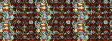 Tekstil için suluboya eskiz deseni. El çizimi çiçek çizimi deseni (fayans). Şirin çiçekleri, desenleri, gri, kahverengi ve kırmızı renkleri olan renkli çizim deseni.