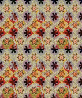 Düz Çiçek Elementleri Tasarımı. Sevimli çiçek raster deseni. Renkli Bahar Teması eskiz kalıbı. Bej renkte çiçekler.