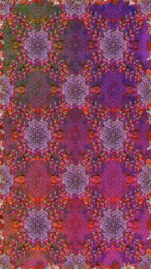 Parlak bir arka plan sorunsuz desen çiçek fantezi tasarım. Düz Çiçek Elemanları Tasarım. Renkli Bahar Teması kesintisiz desen Arka Plan.