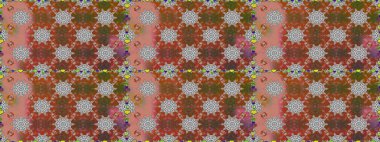 Raster illüstrasyonu. Çiçek deseni. Renkli Bahar Temalı Kusursuz Arkaplan. Düz Çiçek Elementleri Tasarımı. Kusursuz Chichi kumaş deseni..