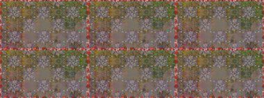 Raster illüstrasyonu. Gri ve kahverengi renklerde bahar çiçekleri. Raster çiçek desenli ve çiçekli..