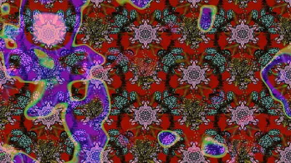 Raster illüstrasyonu. Çiçekler kırmızı, kahverengi ve gri renklerde. Çiçek desenli eskiz, vuruşlar, sıçramalar, yaz çiçekleri..