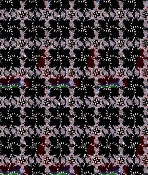 Renkli Bahar Teması eskiz kalıbı. Düz Çiçek Elementleri Tasarımı. Raster Şirin kumaş deseni. Eskiz klasiği.