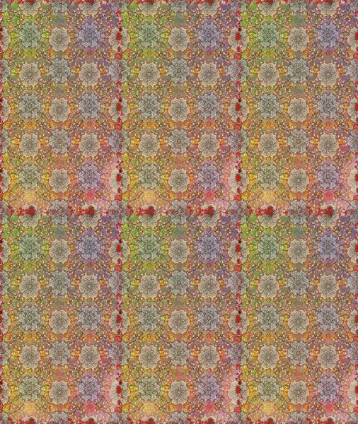 Kusursuz bir arka plan modeli. Kahverengi ve bej renkli çiçekler. Raster hisseleri. Suluboya, elle çizilmiş.