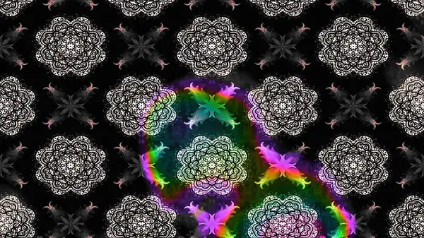 Düz Çiçek Elementleri Tasarımı. Renkli Bahar Teması eskiz kalıbı. Raster illüstrasyonundaki çiçek desenli çizim. Siyah renkte çiçekler.