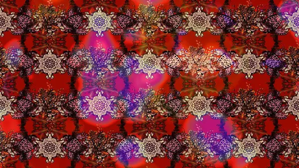 Soyut etnik raster çizim kalıbı. Kabile sanatı boho baskısı, klasik çiçek arkaplanı. Arkaplan dokusu, duvar kağıdı, çiçek teması kahverengi, kırmızı ve pembe renkler.