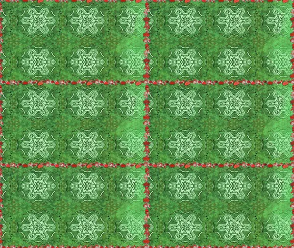 Tekstil, kumaş, kapaklar, duvar kağıtları, baskı, naylon, yapıştırma, örgü, dekupaj için çiçeksiz arkaplan. Küçük yeşil ve nötr çiçeklerle oldukça kaliteli besin torbası deseni.