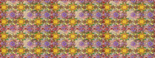 Düz Çiçek Elementleri Tasarımı. Kahverengi ve nötr renklerde çiçekler. Renkli Bahar Temalı Kusursuz Arkaplan. Raster illüstrasyonunda kusursuz çiçek deseni.