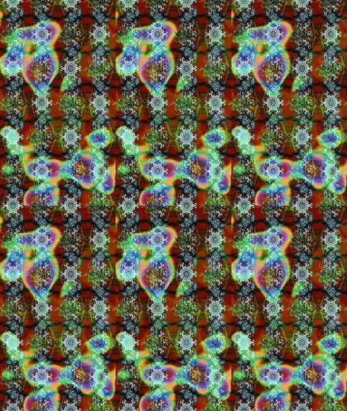 Raster deseni. Bahar çiçekleriyle desen dallı, yeşil, kahverengi ve mavi renkler çiçekli siluet.