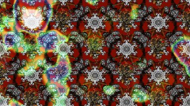 Robot resim. Raster illüstrasyonu. Küçük çiçekte sevimli çiçek deseni var..