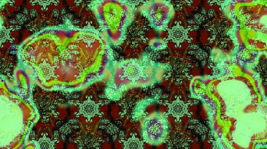 Çiçekler suluboya tarzında yeşil, kahverengi ve siyah renklerde. Raster illüstrasyonunda çiçek deseni çizimi.