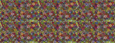 Sevimli çiçek raster deseni. Düz çiçek öğeleri tasarım. Moda kumaş deseni. Yaz tema Dikişsiz desen arka plan rengi.