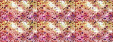 Düz Çiçek Elementleri Tasarımı. Renkli Bahar Temalı Kusursuz Arkaplan. Sevimli çiçek raster deseni. Çiçekler bej ve pembe renklerde.