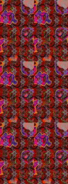 Raster illüstrasyonu. Suluboya, elle çizilmiş. Eskiz arkaplan modeli. Kırmızı, kahverengi ve siyah yapraklı yabani çiçekler.