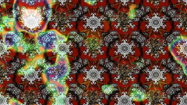 Robot resim. Raster illüstrasyonu. Küçük çiçekte sevimli çiçek deseni var..