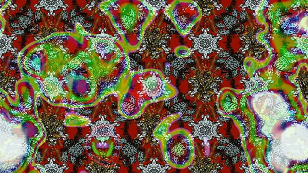 Suluboya çizimi. Çiçekli eskiz deseni. Yeşil, kahverengi ve gri renkli çiçekler. El çizimi.