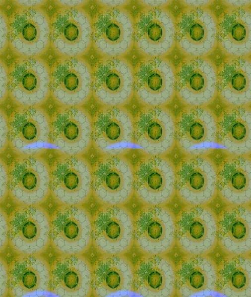 Raster illüstrasyonundaki çiçek desenli çizim. Güzel kumaş deseni. Raster illüstrasyonu. Yeşil renklerde.