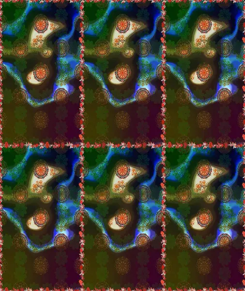 Kahverengi ve gri renkli çiçekler. Kumaş desenli papatya çiçekleri ayrıntıları.