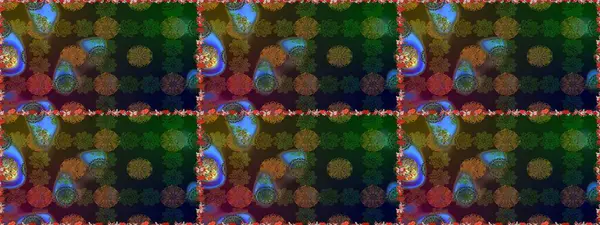 Çiçek. Kusursuz dekoratif arka plan, çiçek mandala. Kahverengi ve gri renklerde. Raster illüstrasyonu.