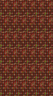 Raster illüstrasyonundaki çiçek desenli çizim. Kahverengi renkte çiçekler.