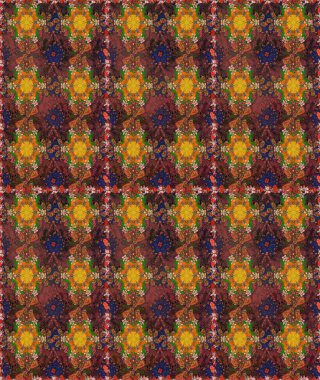 Kahverengi ve turuncu renkli çiçekler. Raster düz çiçekleri pürüzsüz desen. Tasarım hediye paketi, tebrik kartları, posterler ve afiş tasarımı.