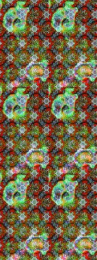 Yeşil, kahverengi ve mavi renkli çiçekler. Raster düz çiçek çizim deseni. Tasarım hediye paketi, tebrik kartları, posterler ve afiş tasarımı.