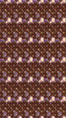 Kahverengi, bej ve kırmızı renklerde. Raster illüstrasyonu. 3D çiçekler, çizim.