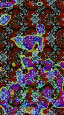 Çiçekli karalama şeklinde Raster çiçek deseni. Mavi, kahverengi ve gri renkte çiçekler. Yumuşak, yaz çiçekli arka plan.