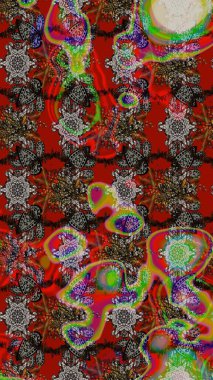 Üst manzara, yumuşak kırmızı, gri ve kahverengi renkli. Sevgililer günü ve tebrik kartı konsepti için şık bir davetiye. Çiçek kompozisyonu, el boyası, hassas şablon. Manzaralı çiçek deseni.