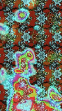 Süslü kumaş deseni. Çiçekli çiçek deseni, suluboya. Raster deseni.