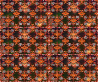 Raster flat flowers seamless pattern. Flowers on brown and gray colors. Design gift wrapping paper, greeting cards, posters and banner design.