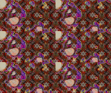 Raster illüstrasyonu. Küçük çiçekli basit bir çiçek çizimi. Moda baskısı, albüm, ambalaj kağıdı ve duvar kağıdı için zarif dekoratif süslemeler. Kahverengi, kırmızı ve gri renkte şirin çiçekler.