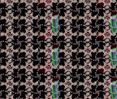 Şirin çiçekler. Raster Moda kumaş deseni. Çizgi çizimi deseni.