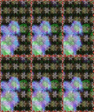 Raster illüstrasyonu. Şirin çiçek elementleri. Kusursuz desenli, modaya uygun kumaş deseni. Düz Çiçek Elementleri Tasarımı. Renkli Bahar Teması Kusursuz Arkaplan.