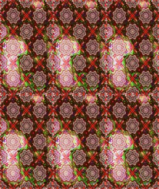 Raster Hip kumaş deseni. Kusursuz Vintage Çiçek Deseni.