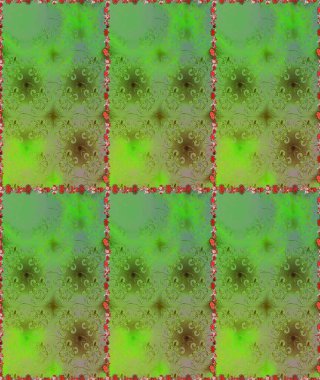 Küçük çiçekte hoş bir çiçek deseni var. Çiçeksel elementlerle süslenmiş zarif raster dokusu. Yeşil ve parlak çiçekli nötr renklerde soyut ve pürüzsüz desen.