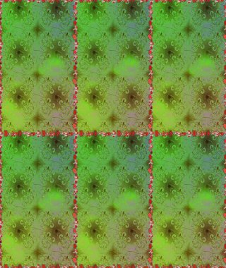 Raster illüstrasyonunda kusursuz çiçek deseni. Düz Çiçek Elementleri Tasarımı. Yeşil ve nötr renklerde çiçekler. Renkli Bahar Teması Kusursuz Arkaplan.