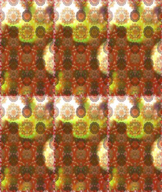 Modern çiçek arkaplanı. Parlak renkli çiçekleri ve kahverengi ve bej renklerinde yaprakları olan şaşırtıcı, pürüzsüz çiçek deseni. Halk tarzı. Moda baskıları için zarif bir şablon.