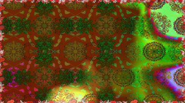 Kusursuz bir arka plan modeli. Suluboya, elle çizilmiş. Raster illüstrasyonu. Kahverengi ve yeşil yapraklı yabani çiçekler.