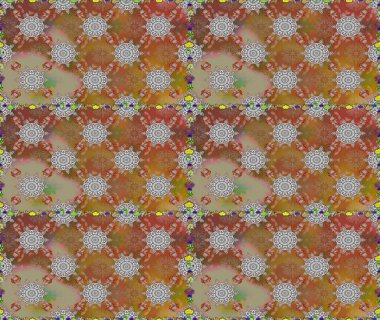 Raster illüstrasyonu. Yumuşak, bahar çiçekleri kahverengi ve gri renklerde. Yaprak ve çiçeklerin suluboya resmi, kahverengi ve gri renklerde pürüzsüz desen.