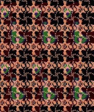 Motley illüstrasyonu. Küçük çiçekte güzel bir desen. Küçük renkli çiçekler. Moda baskıları için zarif bir şablon. Çiçekli bahar çiçekleri.