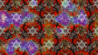 Çiçek desenli eskiz, yaz çiçekleri. Çiçekler kahverengi, kırmızı ve gri renklerde. Renkli Bahar Teması eskiz kalıbı. Düz Çiçek Elementleri Tasarımı.