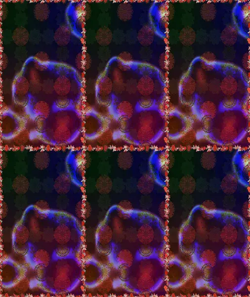 Kahverengi ve gri renklerde parlak çiçekli halı ile kusursuz desen.