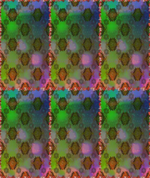 Hediye ambalaj kağıdı, tebrik kartları, posterler ve pankart tasarımı. Yeşil ve kahverengi renkli çiçekler. Raster düz çiçekleri pürüzsüz desen.